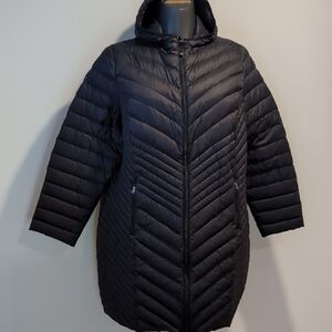 Penningtons Black Hooded Quilted Packable Coat